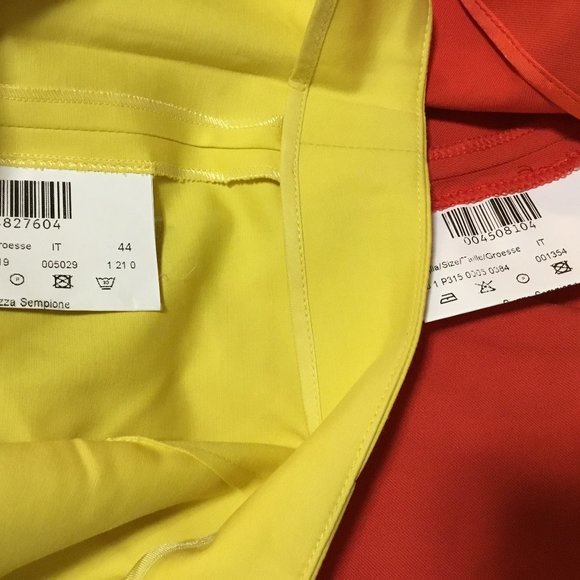 Piazza Sempione Audrey Pants Cropped Italy RARE YELLOW & CORAL Size US 8  IT 44 - Picture 7 of 14